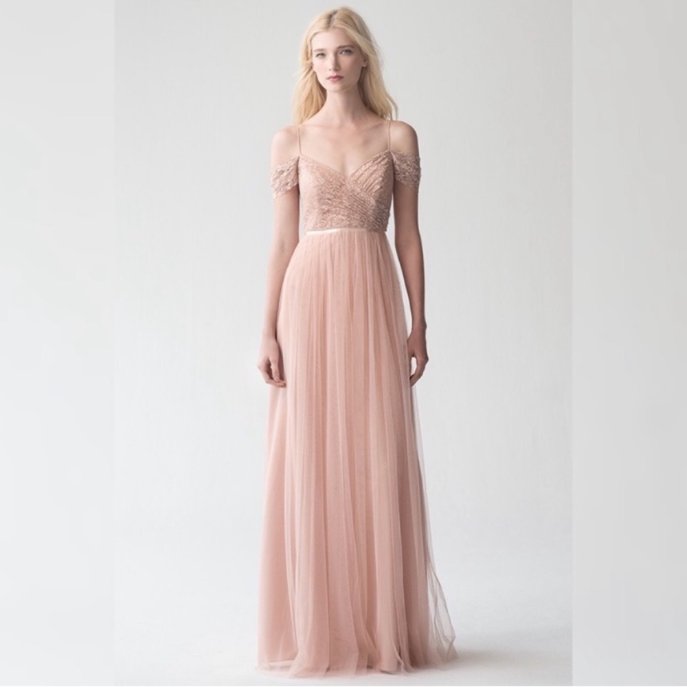 Jenny Yoo Bridesmaid Dress “Lyla” in Peony Pink (Size 6)